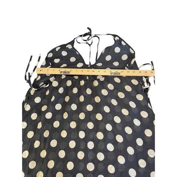 J.CREW Crinkle side-tie dress in dot print Women’s  Size M Halter Sheer Vacation - Picture 8 of 11